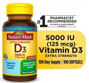 Nature Made Extra Strength Vitamin D3 5000 IU Softgels
